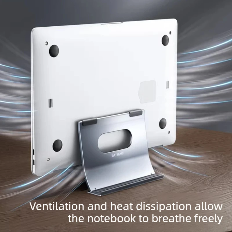 

Vertical Laptop Stand Desktop Organizer for Tablet Phone Accessories Multi-Device Mini PC Holder Aluminum Side-Mount Base