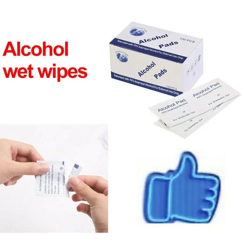 100/1000PCS Alcohol Cotton Pads Disposable Individual Packaging Screen Cleaning Alcohol Kits Cleaning Sanitizing Wipes Portable