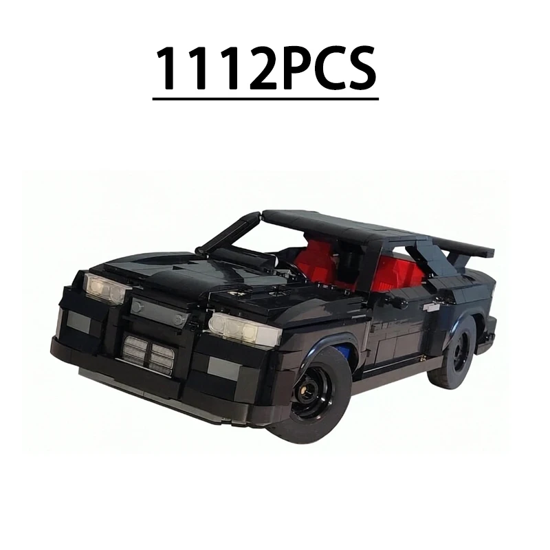 Super Sports Car R34 Black Car - Racing Sports Car 1112-Piece Building Block Toy Model Christmas Gift Puzzle Toy