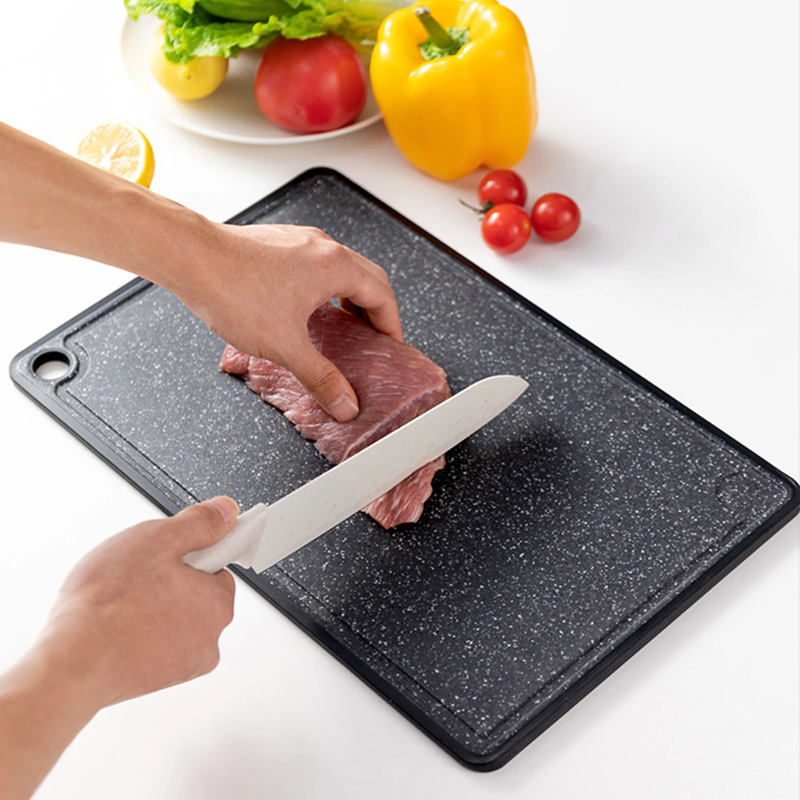 

1pc Square Cutting Board Non-slip Cutting Board for Meat and Vegetables Fruit Imitation Marble Cutting Board Kitchen Supplies