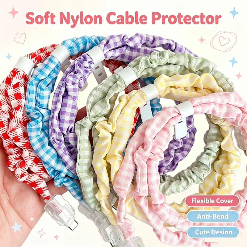 Fashion Cotton Cloth Cable Protector Sleeve Universal Charging Cord Cover for iPhone & Android Cable Multi-color Protective Rope