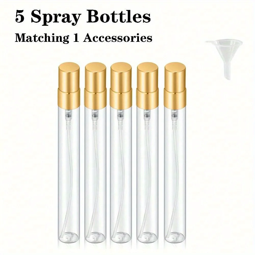 5/20PCS  5ml/10ml Mini Transparent Glass Refillable Spray Bottles for Travel Perfume Moisturizer Party Use Portable Makeup Tools