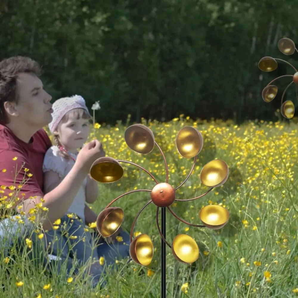 

Garden Decorative Pile Metal Wind Rotator Iron Art Rotating Wind Gyro Detachable Creative Gardening Plug Lawn