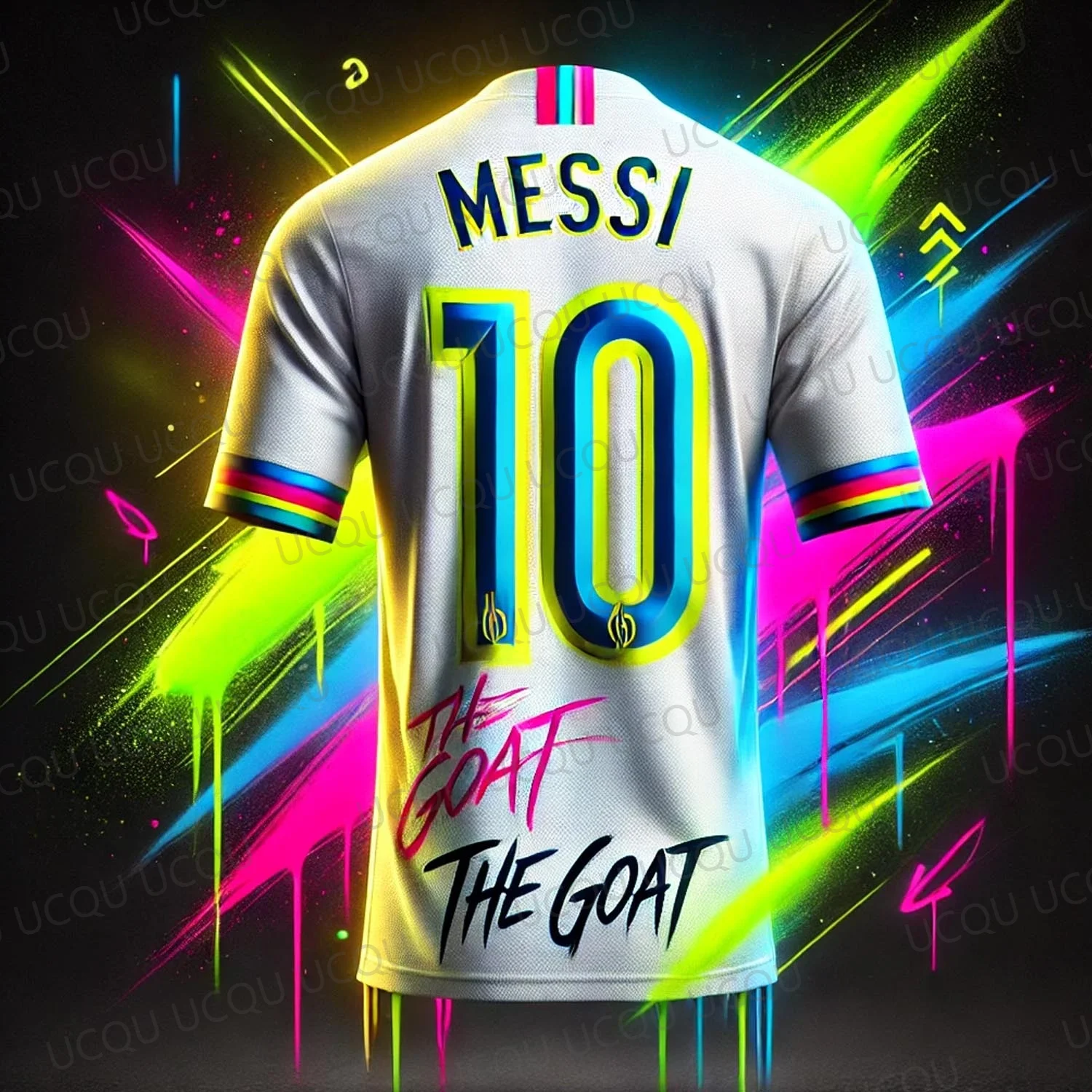 2026 Messi 10 The GOAT Jersey Street Graffiti Culture Voetbalshirt AI Design Speciale editie Voetbaltenue Casual sportkleding