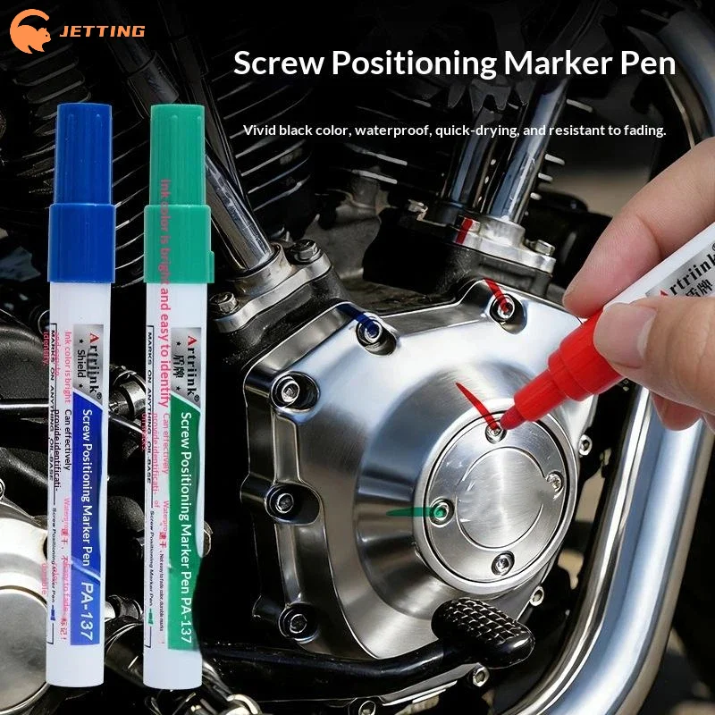 2PCS Screw Positioning Marker Pen Waterproof Quick Drying Permanent Marking Pen Car Motorcycle Repair Mechanical Assembly Tool