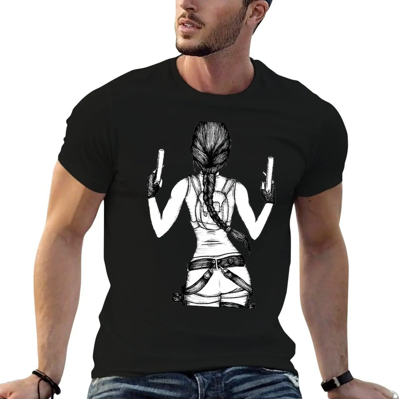 

for Raider high Design t Tomb t - man Lara cotton graphic quality Croft shirts T-Shirt shirts