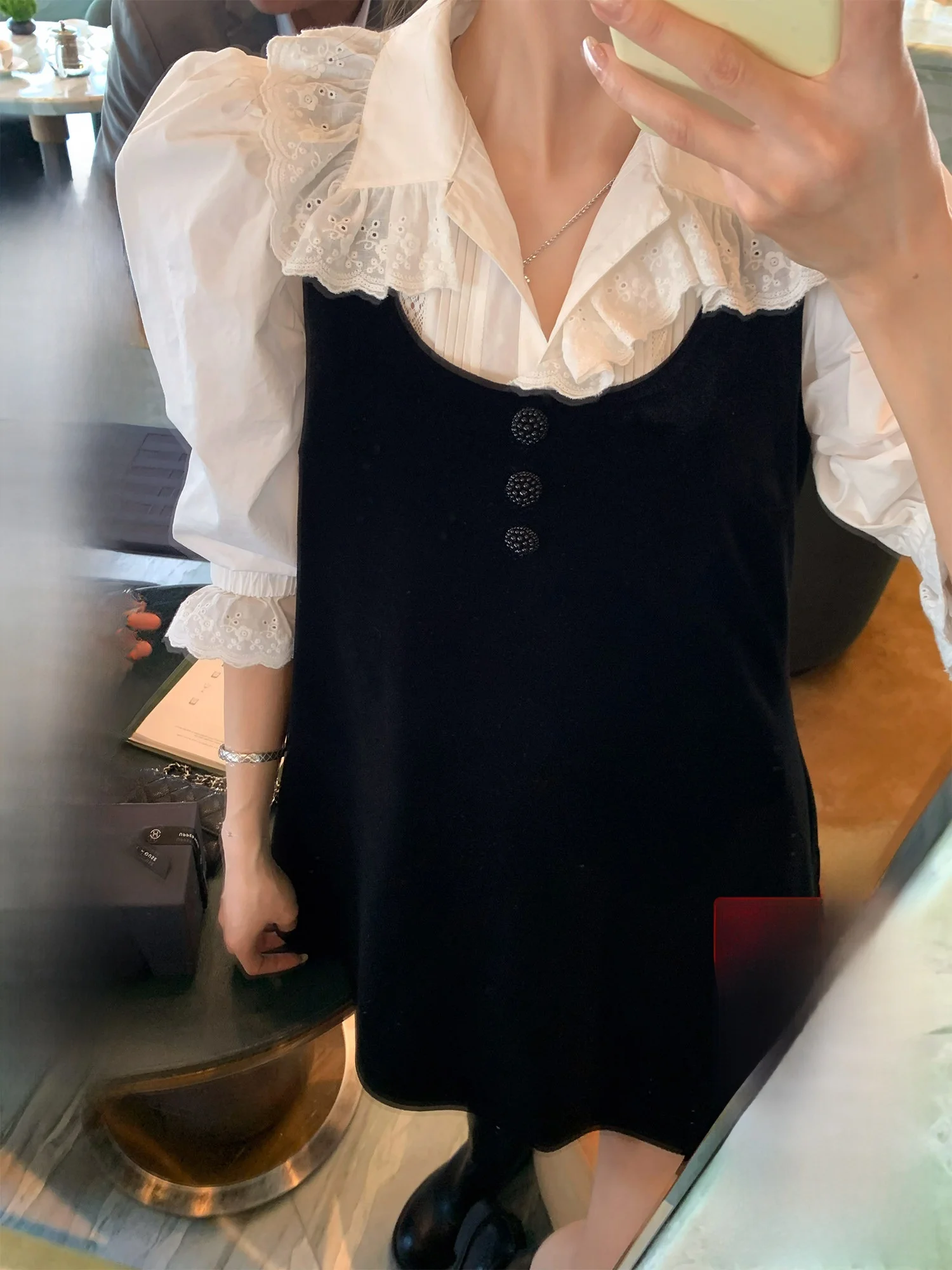 

Velvet Vest Skirt with U-Ne Dental Retainer Austin Miss A-Line Skirt Sle Casual Bubble Sve Polyester Fabric Dr