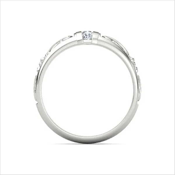 925 Sterling Silver New Creative Floating Engraving Diamond Ring Classic Temperament