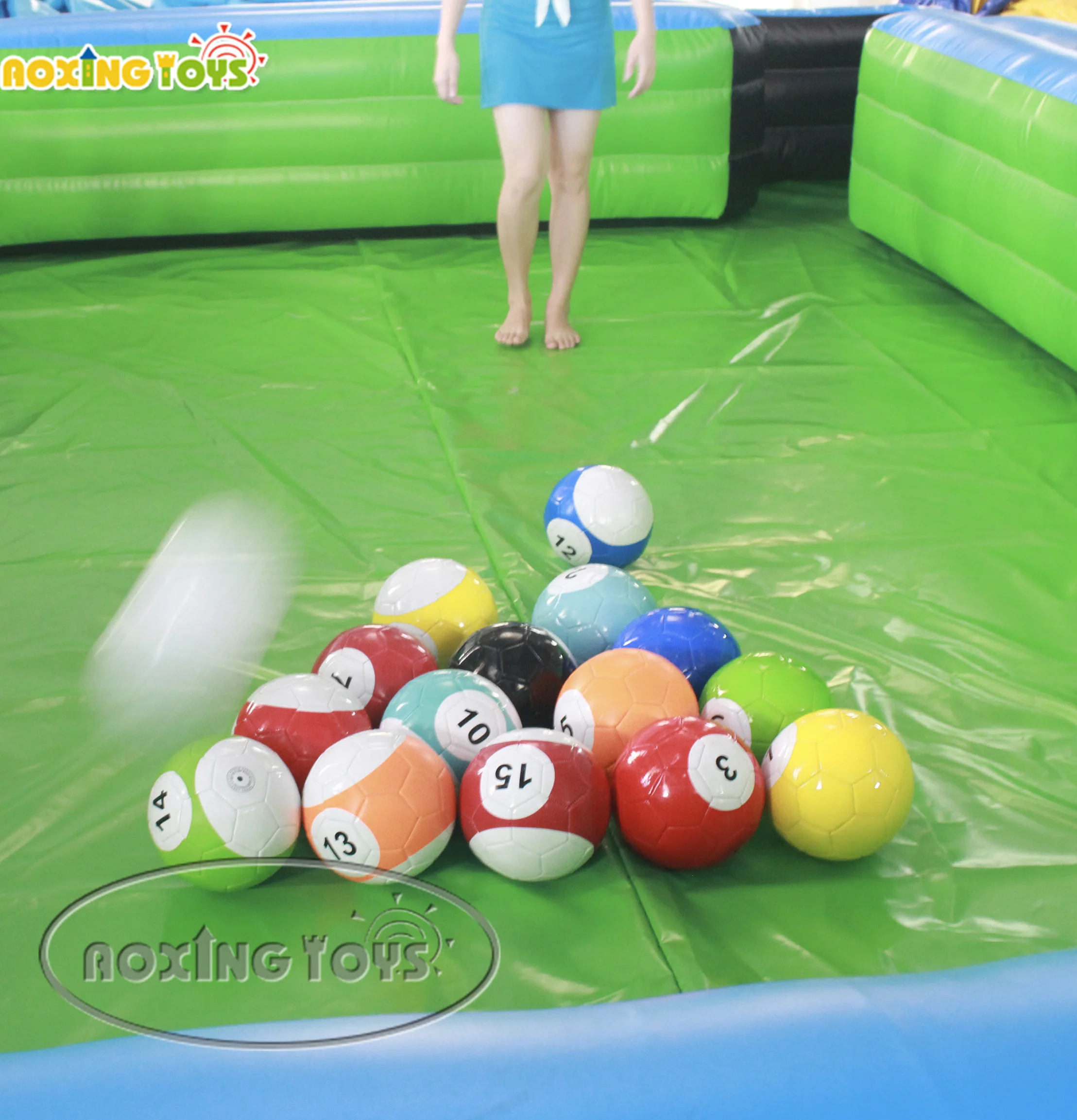 6X4M Giant Inflatable Human Snooker Football Billiard Table Pool With 16 Balls/Blower Sports Games For Adults Kids