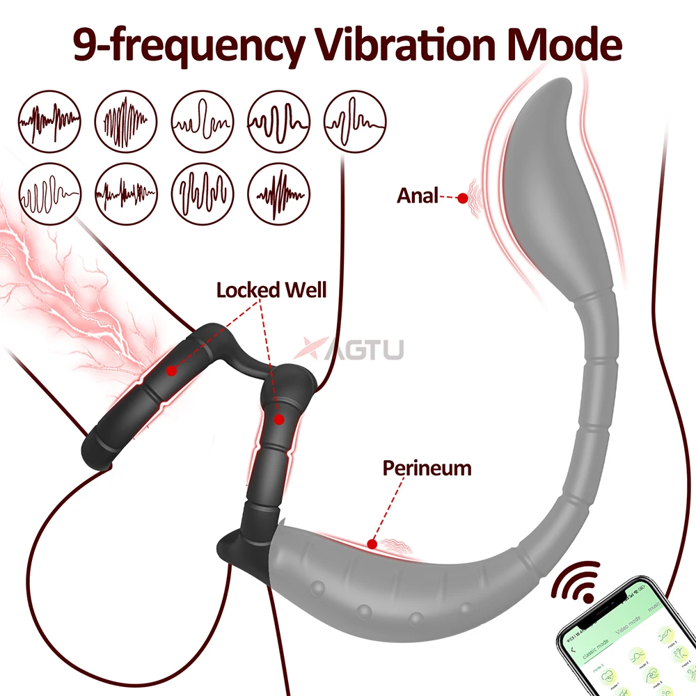 APP Control Vibrating Butt Plug Cock Ring for Men Prostate Massager for Gay Anal Vibrator Penis Ring Adult Sex Toy for Men - Image 2