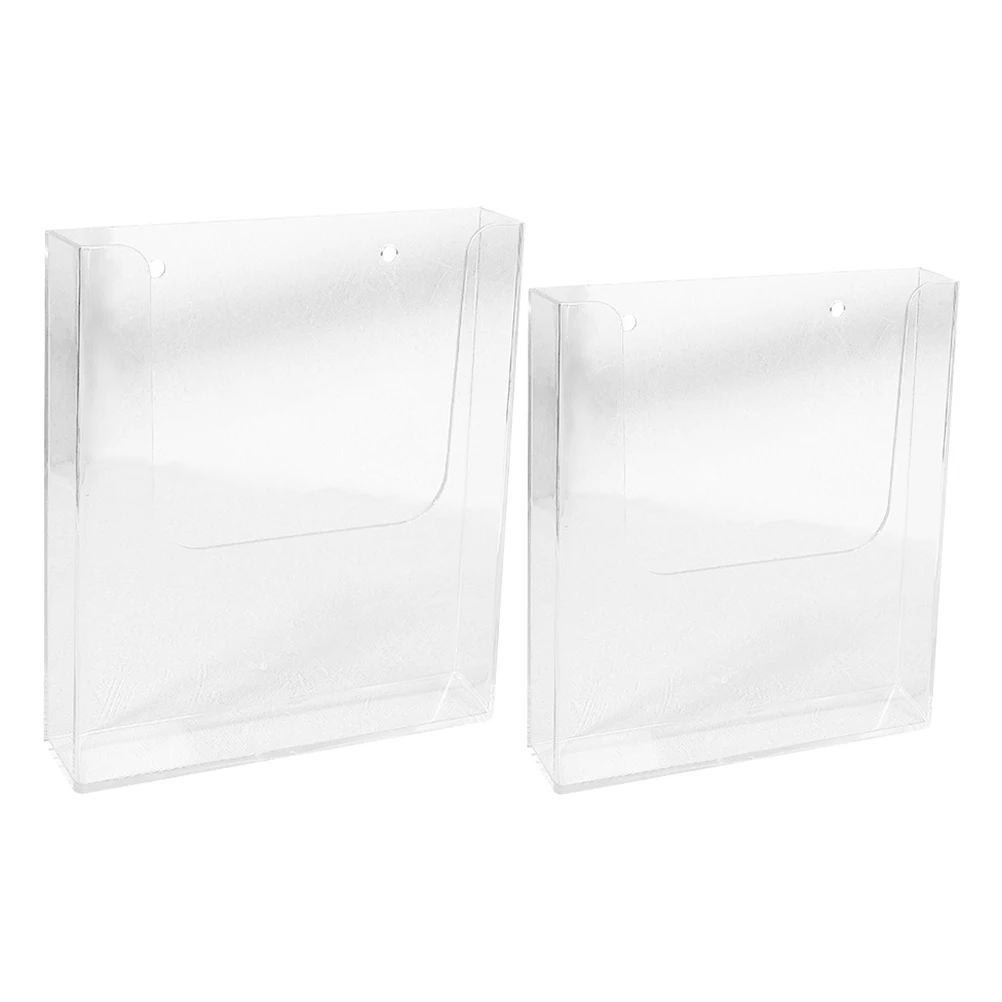 

2 Pcs Files Rack Wall Holder Magazine Document Organizer Acrylic Hanging Brochure Holders Folder
