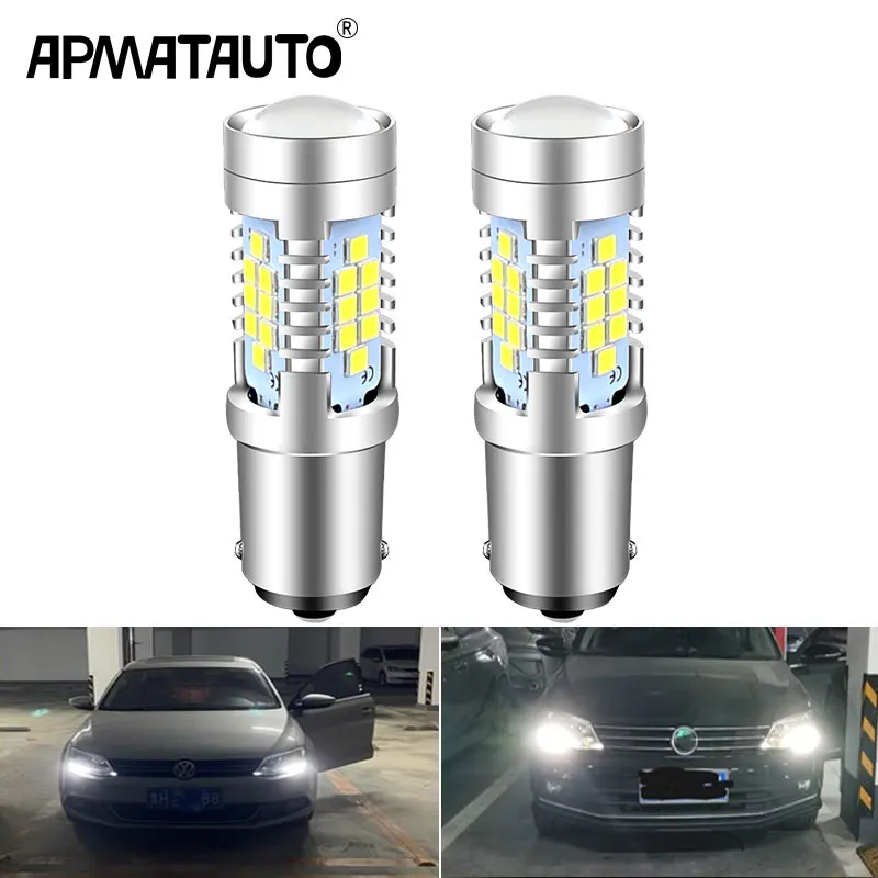 

2pcs Canbus No Error LED Daytime Running Light DRL Bulb Lamp P21W BA15S 1156 For VW Passat B7 2010 2011 2012 2013 2014
