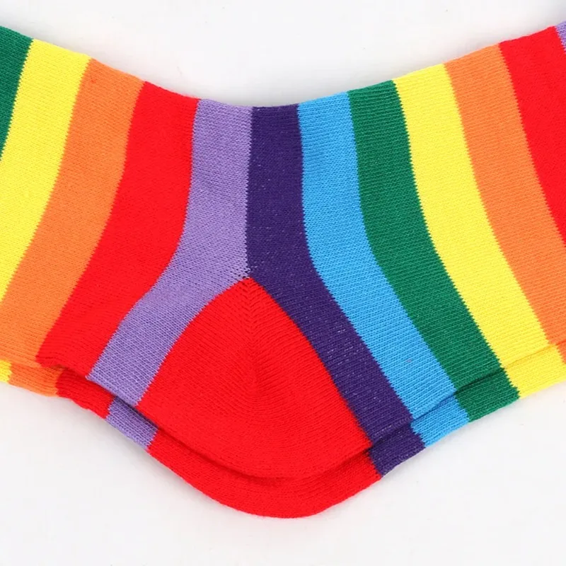1 Set Rainbow Gloves Over Knee Thigh High Socks Set for Girls School JK Uniform Cosplay Accessories Arm Leg Warmers Oversleeves view 5