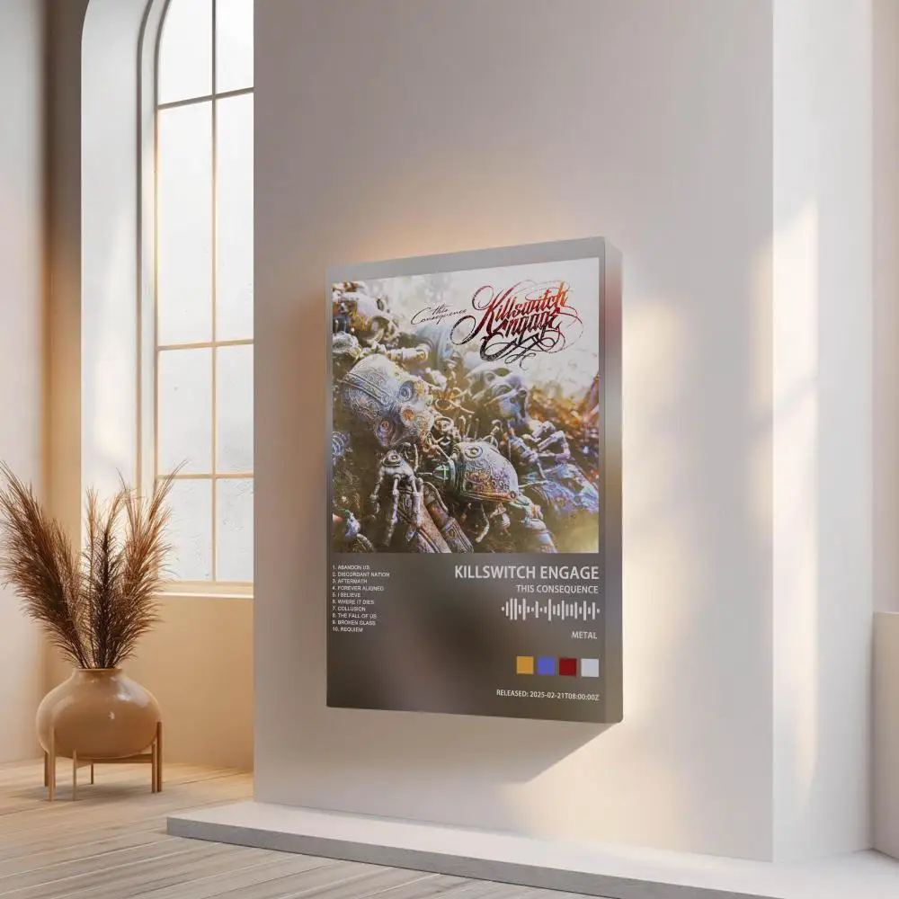 Картина-каллиграфия с обложкой альбома Killswitch Engage в рамке для декора стен кофейни, бара, комнаты