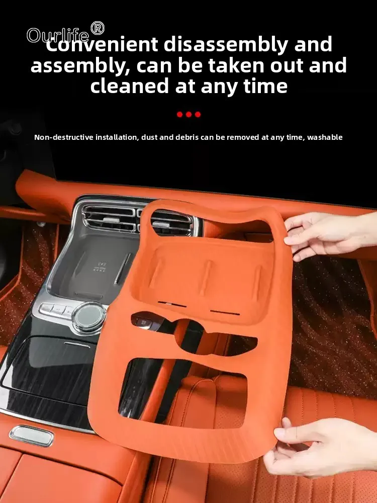 For Geely  M9 2026 2027  Refrigerator storage pad food grade silicone split format storage box water cup shock-absorbing pad
