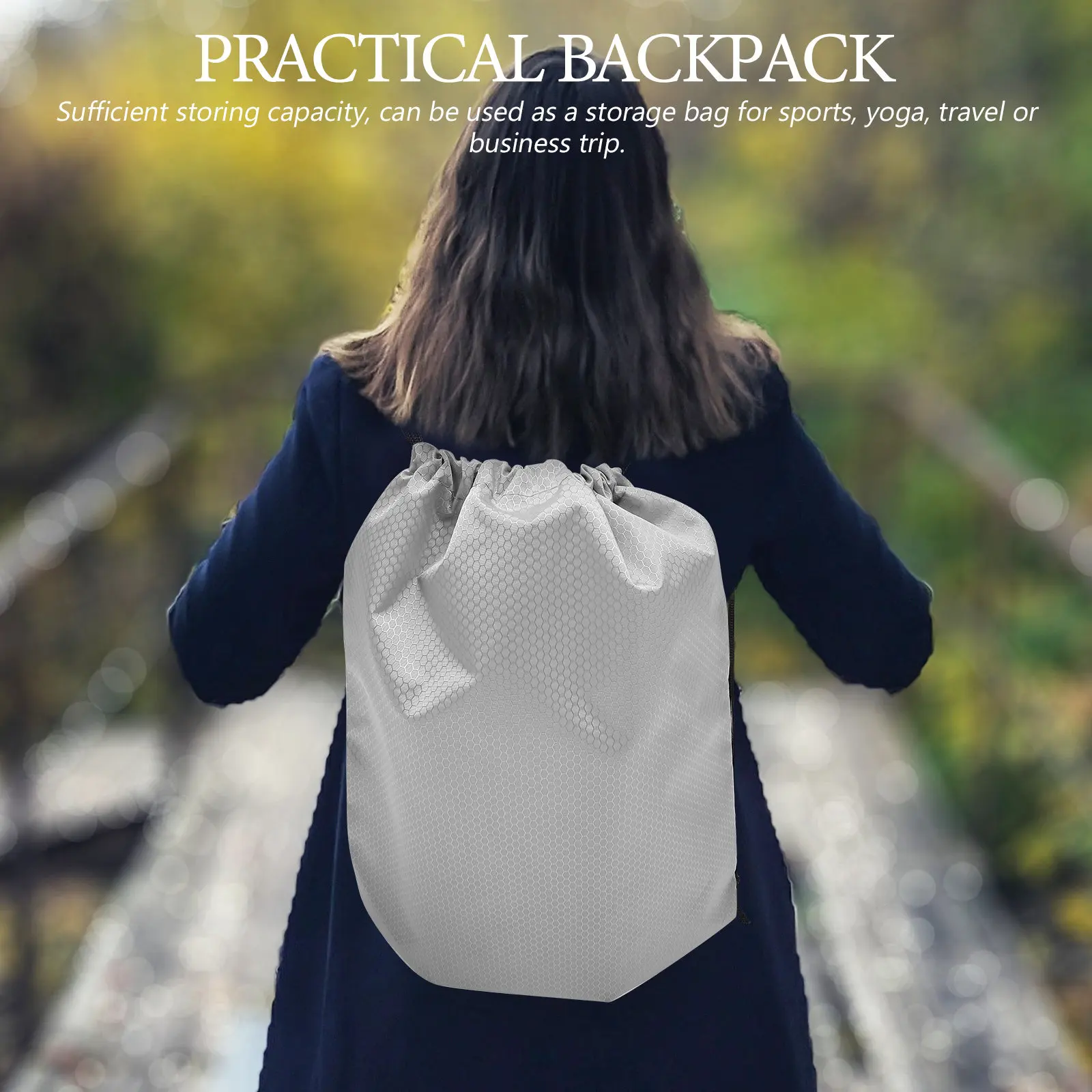 

Waterproof Drawstring Backpack Stylish Light Comfortable Gym Sports Bag for Women Men Outdoor Activities Daily Carry Storage