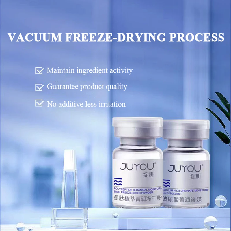 Juyou Face Skincare Moisturizing Whitening Anti Aging Winkle Hyaluronic Acid Freeze Dried Powder Ampoule Serum