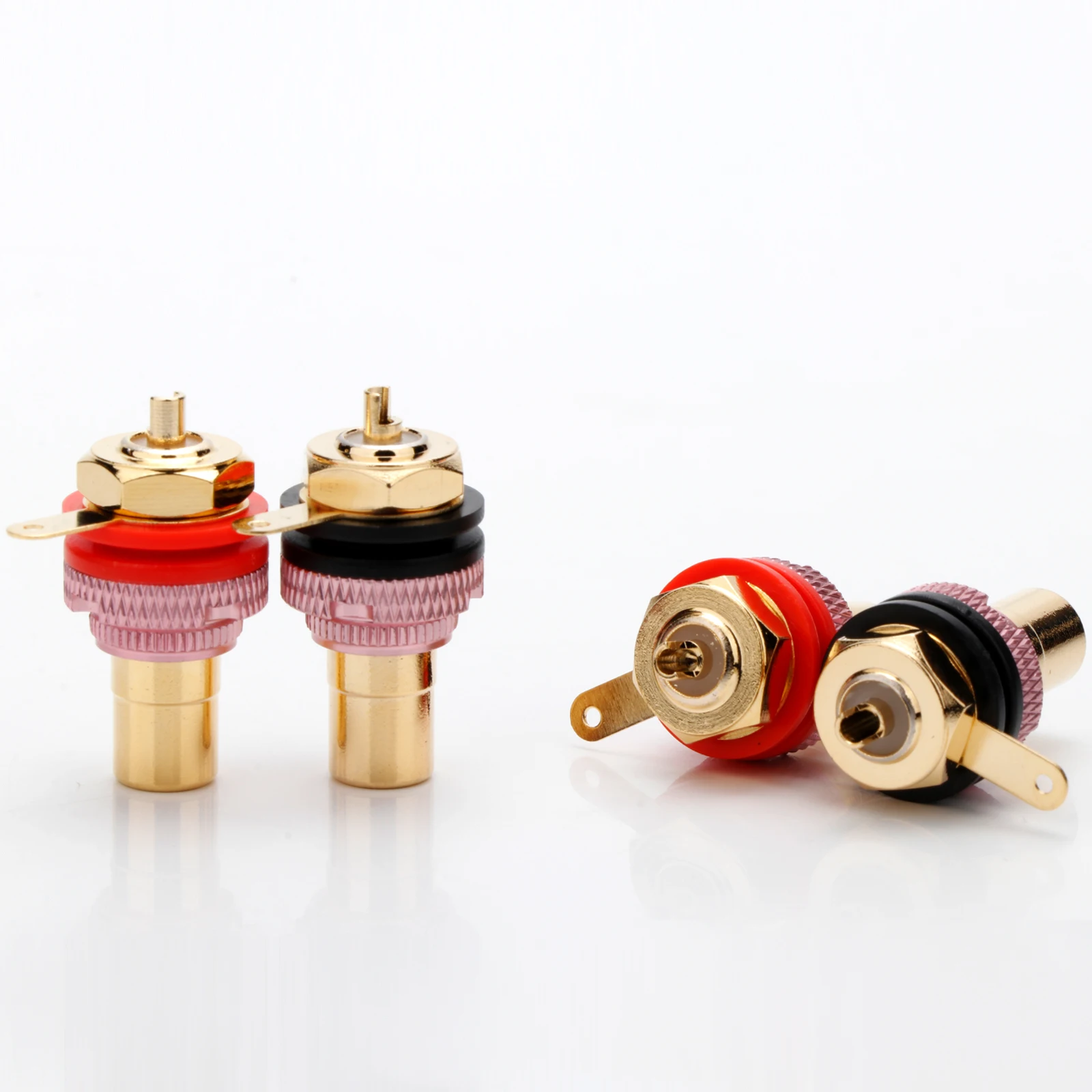 Preffair RS3014 Gold Plated RCA Female Socket Adapter Phono Chassis Panel Mount RCA Socket phono female socket
