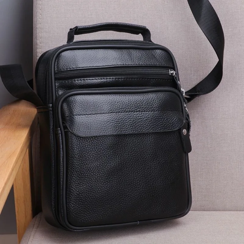 Fashion Men's Cow Leather Crossbody Bag Man Shoulder Bag business Male Top-handle ipad Bag For Men