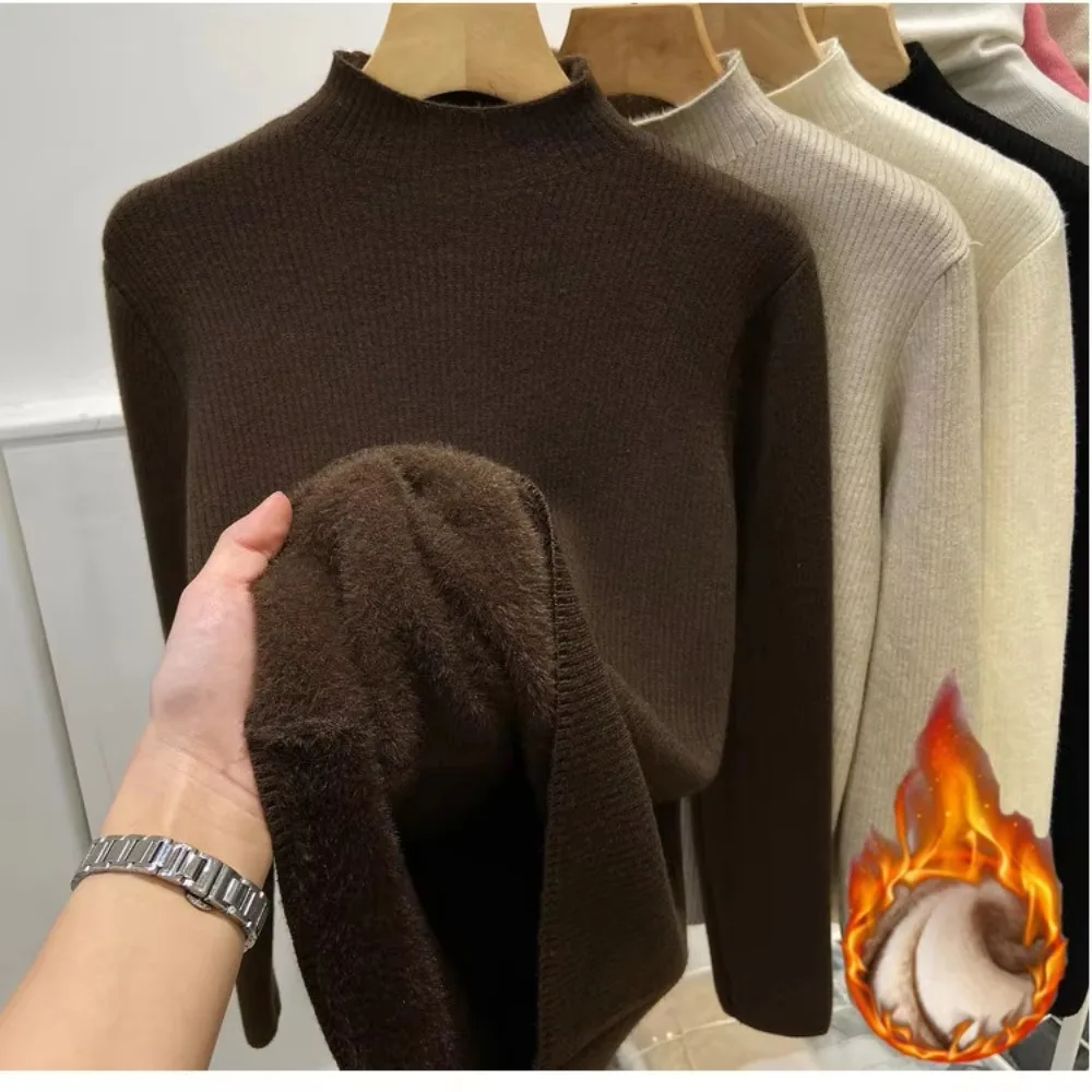 

New Autumn Winter Turtleneck Sweater Elegant Thicken Knitted Pullover Warm Sueter Women Knitwear Jumper
