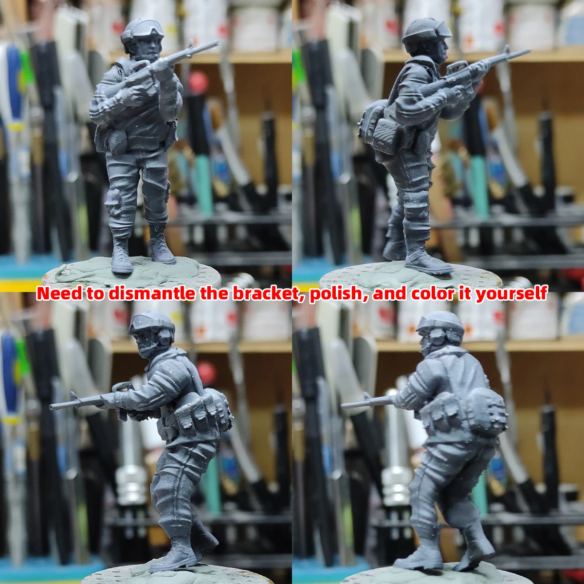 Maßstabsgetreues Miniaturmodell-Set 3D-Harz Moderne US-Armee-Infanteriegruppe im Kampf Soldatenfiguren 8 Stück 1/35 1/48 1/72 – Detail 4