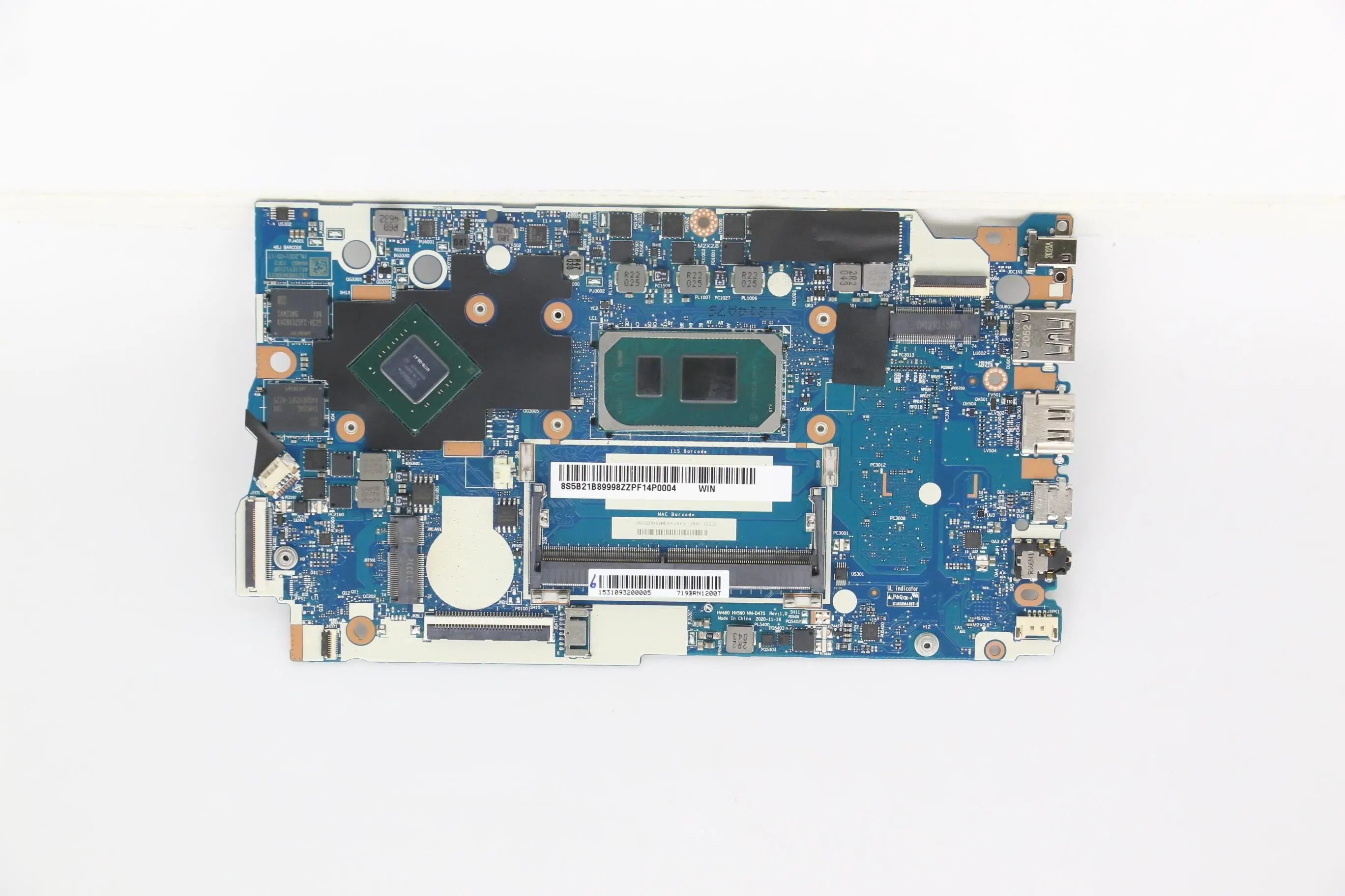 New V14 V15 G2-ITL Laptop motherboard SN NM-D475 FRU PN 5B21B89998 5B21B89992 CPU I3 I5 I7 UMA DRAM 8G GPU N17S-G5-A1 MX350 V2G