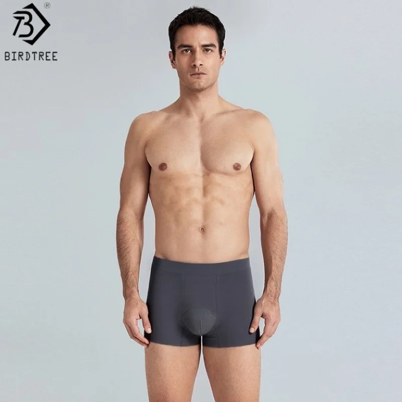 

Birdtree 3pcs 85% Viscose 8% Silk Crotch Panties,Male Underwear Men Traceless High Elastic Boxers,2025 New P57439JF