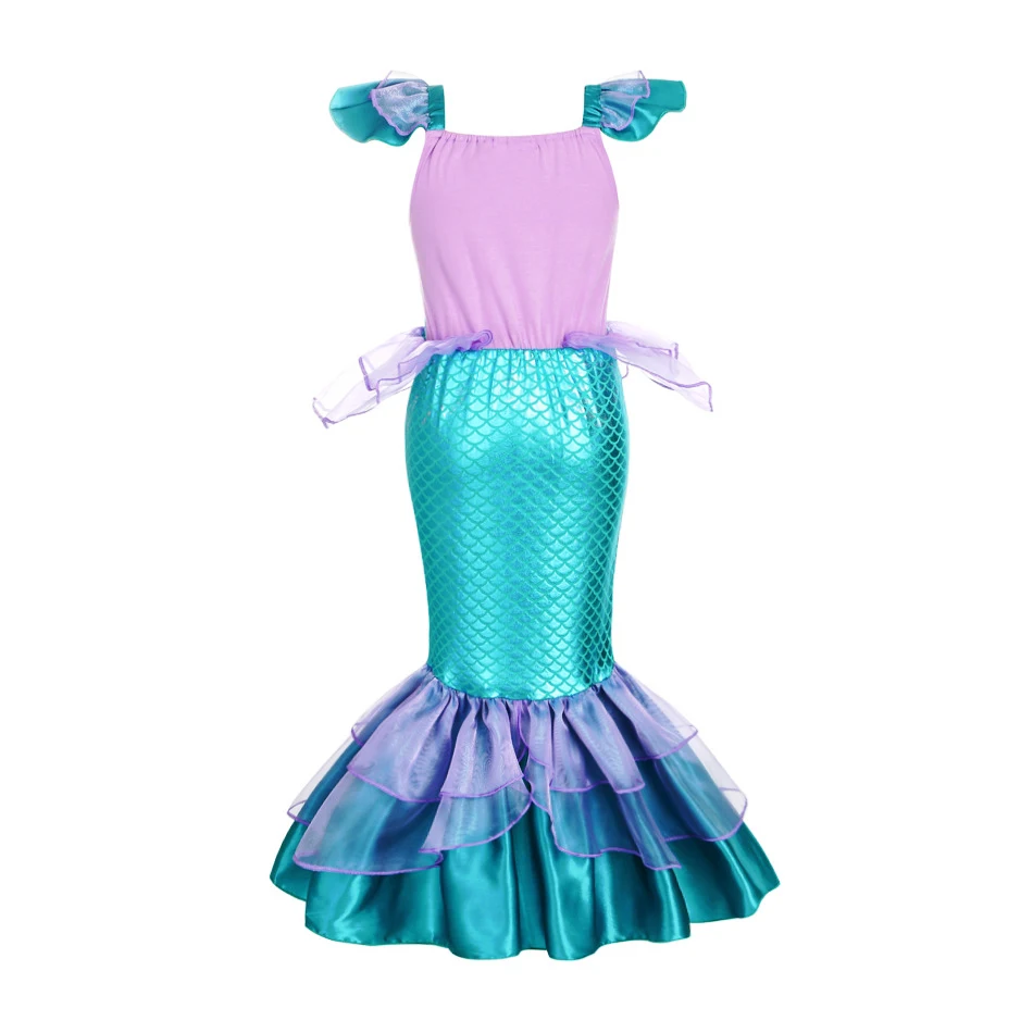 Girls Mermaid Dress Charm Princess Dress Cosplay Costumes For Kids Girl Mermaid Birthday Party Stage Dress Halloween Clothing