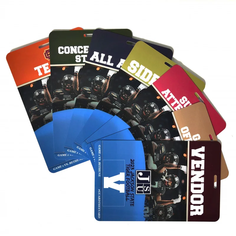 

Custom OEM Design Punch Hole Plastic Pvc Card Event Badge Full Color Glossy Finished Vip Pass Card For Sports Events