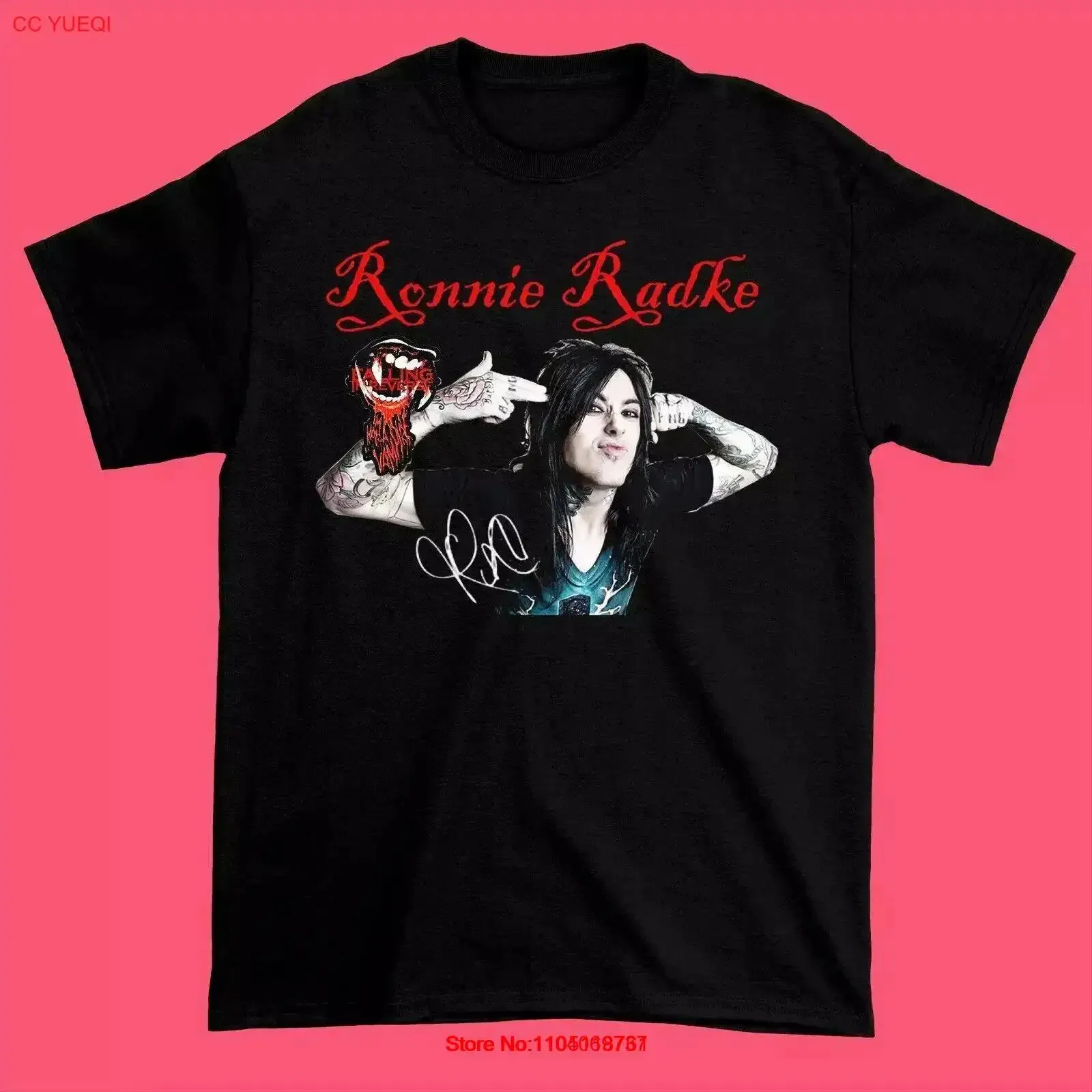 Ronnie Radke Falling in Reverse Black T shirt For  vintage Washed designer clothes Stretched Soft Breathable Comfortable
