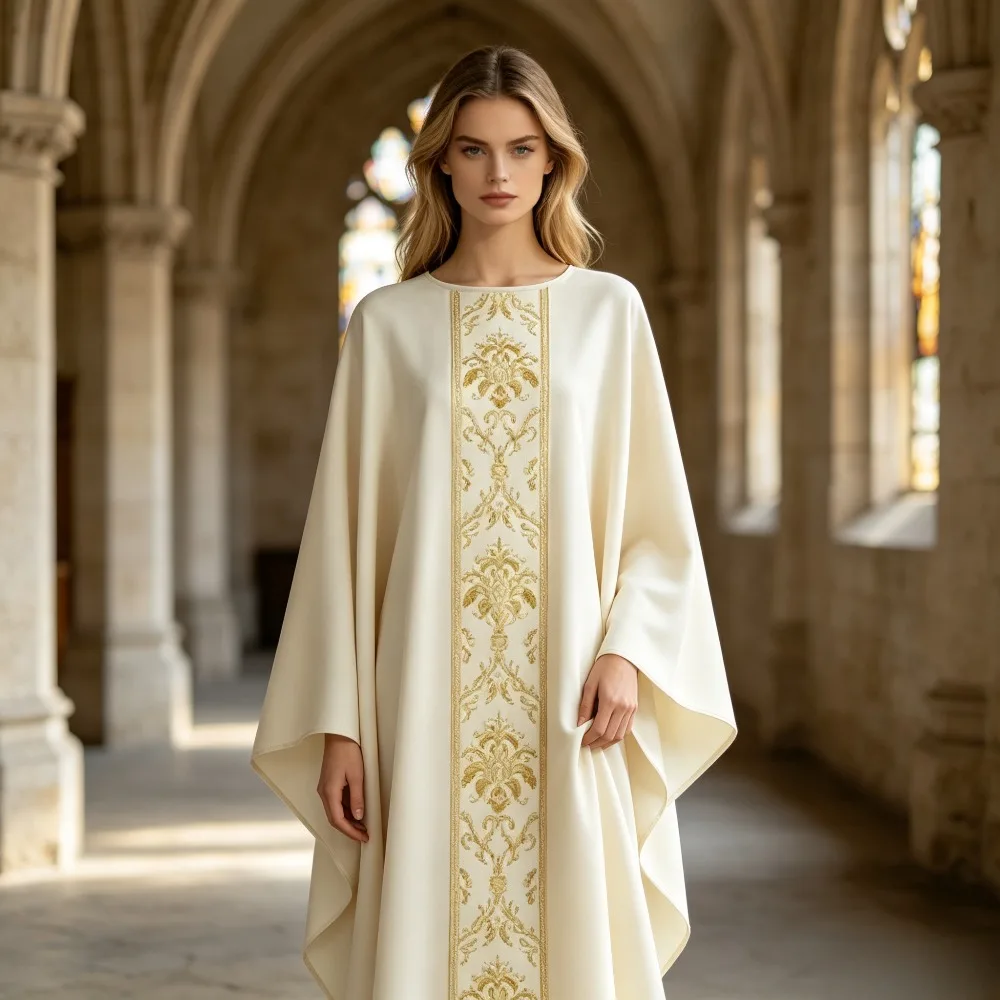 Unisex Retro Loose Medieval Priest Robe Cape Cosplay Costume Vintage Outfit For Stage Masquerade Theme Party Halloween Cosplay