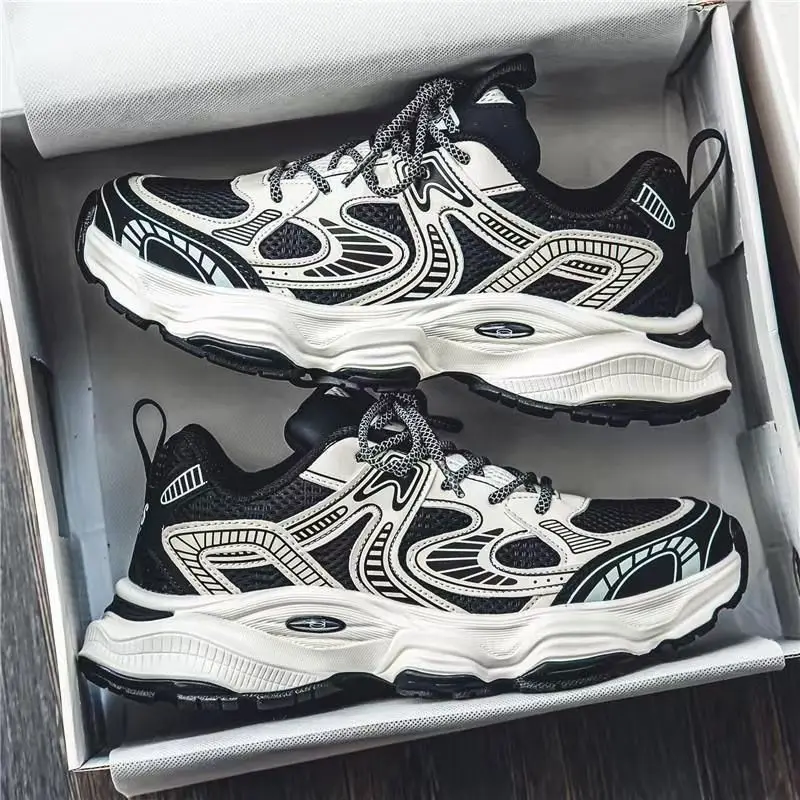 Men's 2026 Spring New Breathable Mesh Sneakers Korean Y2K Trendy Versatile Thick Sole Sports Casual Dad Shoes
