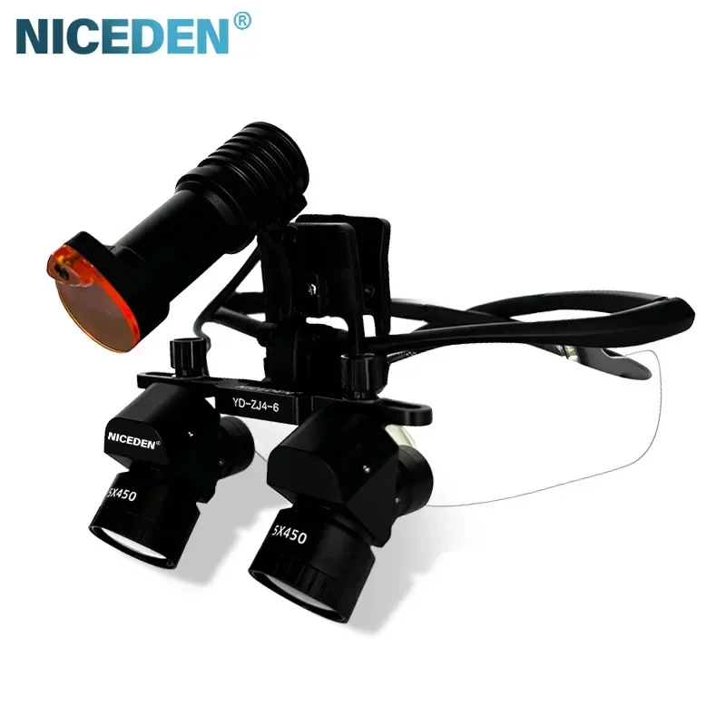 4X 5X 6X Den tal Binocular Magnifying Loupes 5W Surgery Medical Headlamp Lithium Battery 300-600mm