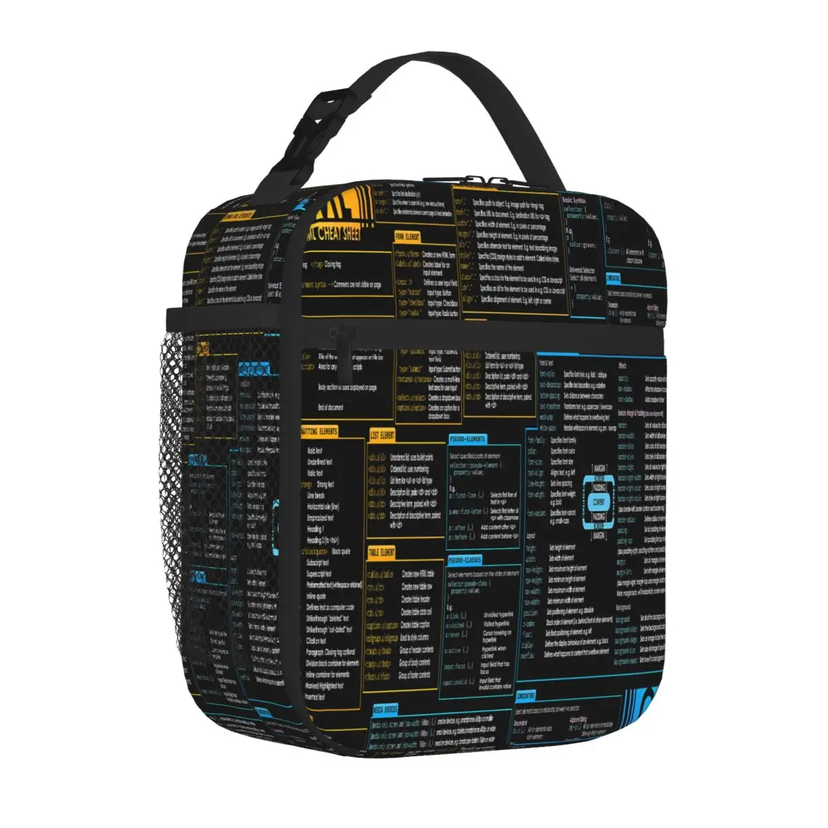 Bestselling HTML And CSS Cheat Sheet Web Designer Wall Ar Urban Street Student Lunch Bag Kindergarten Snack Carry Lunch Bag