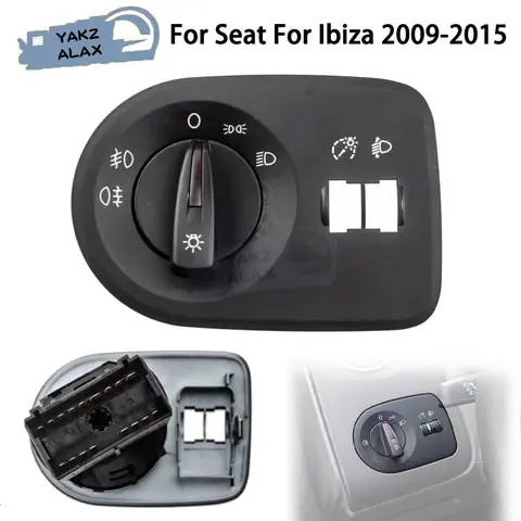 Ibiza 용 시트 용 안개등 제어 스위치가있는 헤드 라이트 라이트 2009 2010 2011 2012 2013 2014 2015 6J1941531J 6J1941531AL