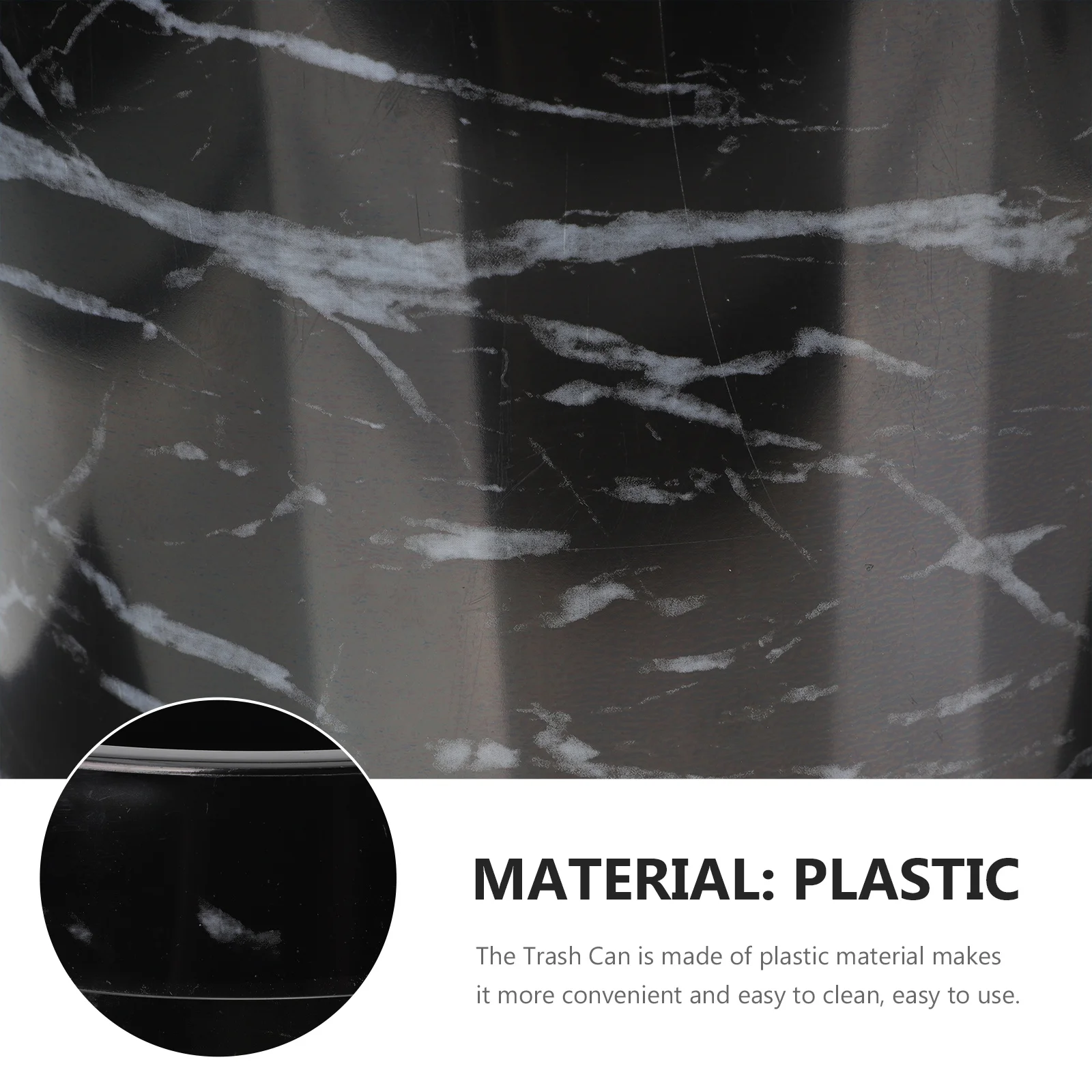 

Large Marble Trash Can 25 Gallon Plastic Wastebasket Easy to Clean for Home Bathroom Bedroom Kitchen Living Room Waste Container