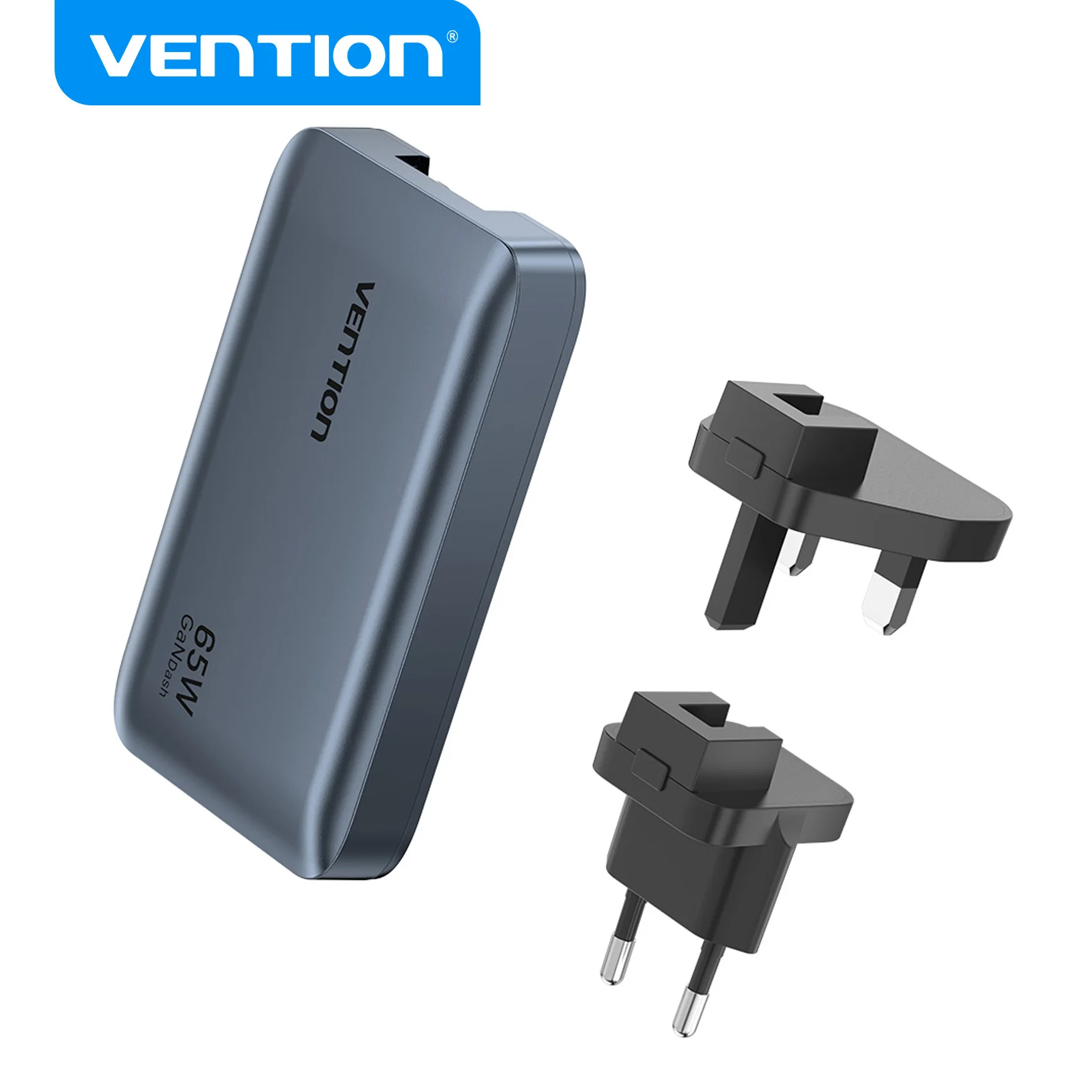 Vention 65W GaN Charger PD3.0 PPS QC4+ USB C Przenośna szybka ładowarka podróżna do laptopa iPhone 16 15 14 Pro Max Quick Charge — zdjęcie produktu 7