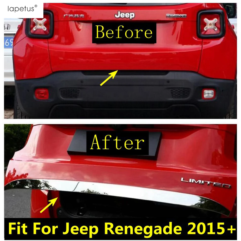 Rear Trunk Tailgate Door Molding Strip Decoration Cover Trim For Jeep Renegade 2015 - 2023 Stainless Steel Accessories Exterior