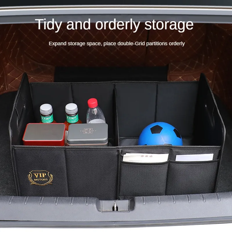 Car Trunk Basket Oxford Auto Trunk Storage Box Multi-functional And Large Capacity Interior SUV Sedan Seat Back Boot Organizer