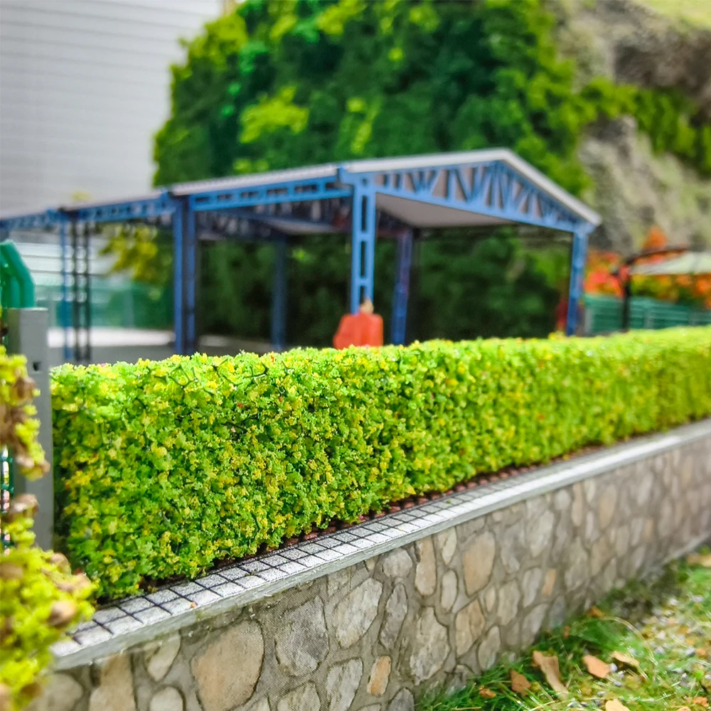 Length 10.5cm Miniature Shrub Strip Grass Fence Model Kits For Making Sand Table Scene Railway Street Garden Decor Diorama 10PCS 4