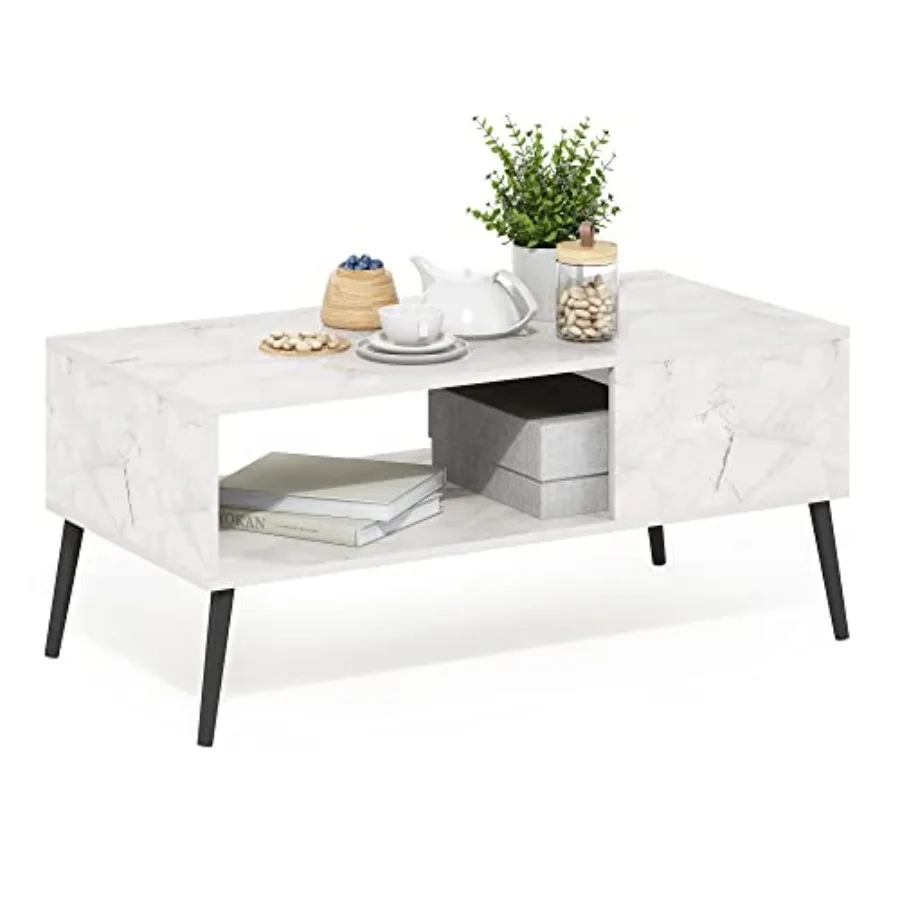 

Claude Mid Century Style Coffee Table with Wood Legs