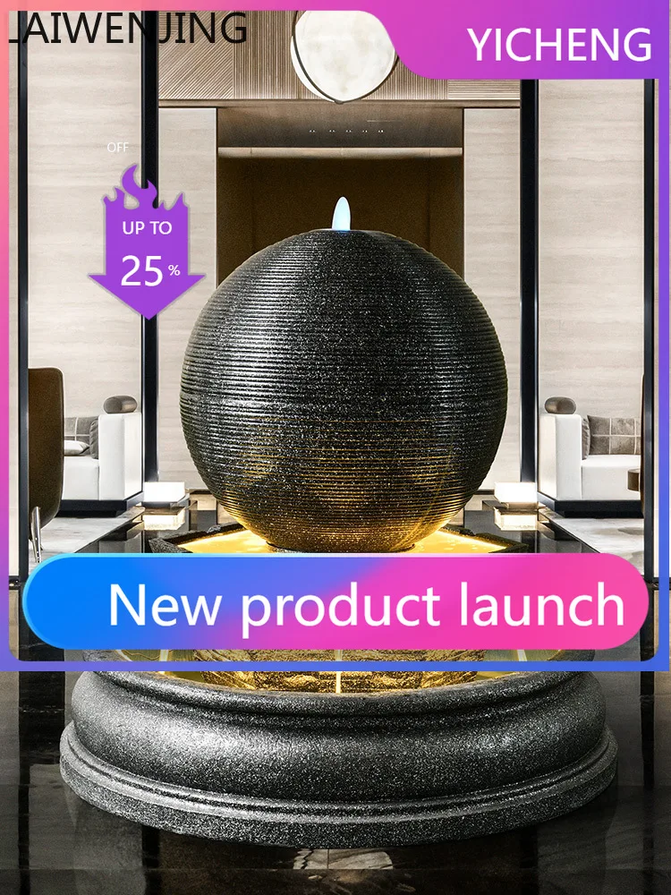 LYY  European Style Large Spherical Water Fountain Ornament Wealth-Attracting Fortune Ball Humidifier