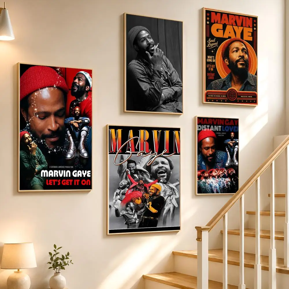 Singer Legendary Iconic Marvin Gaye Poster High-definition waterproof stickers, suitable for home décor,holiday decorations
