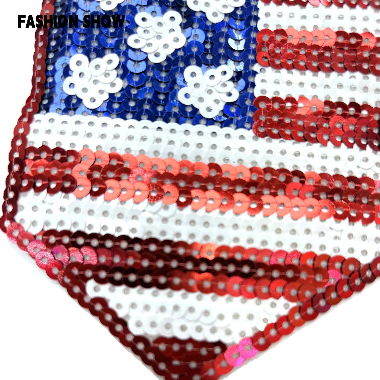 Flag Heart-Shaped Five-Pointed Star Sequin Embroidery Patch, Iron-On or Hand-Sewn, Clothing DIY Accessories, Sweatshirt T-Shirt Sweater Hat Decoration Patch