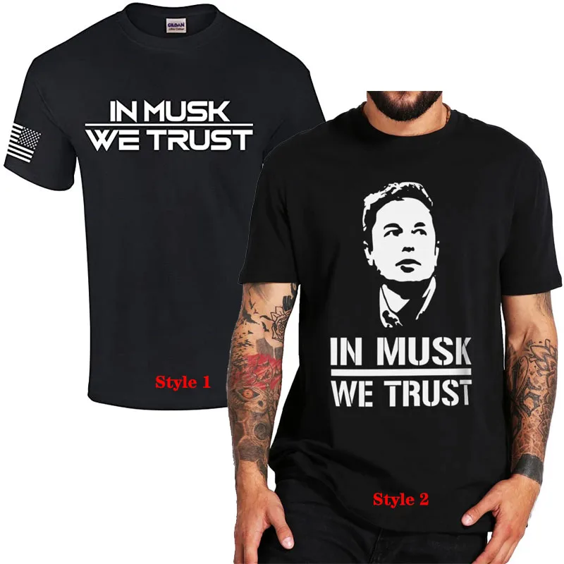 

In Musk We Trust Elon Funny Men's Short Sleeve T-Shirt Sayings Quote Graphic Tee Casual Tops Summer Fashion Inspiring Clothes