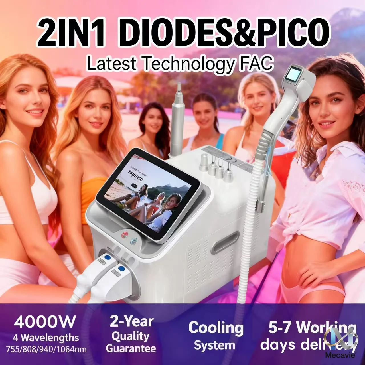 

Лидер продаж: Профессиональный диодный лазер 2-в-1 для удаления волос 808 нм, аппарат для перманентного удаления волос и омоложения кожи для мужчин и женщин