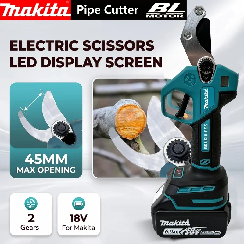Makita 18-21V Brushless Electric Pruning Shears, Labor-Saving Trimmer for Accurate Fruit Tree, Orchard & Garden Pruning