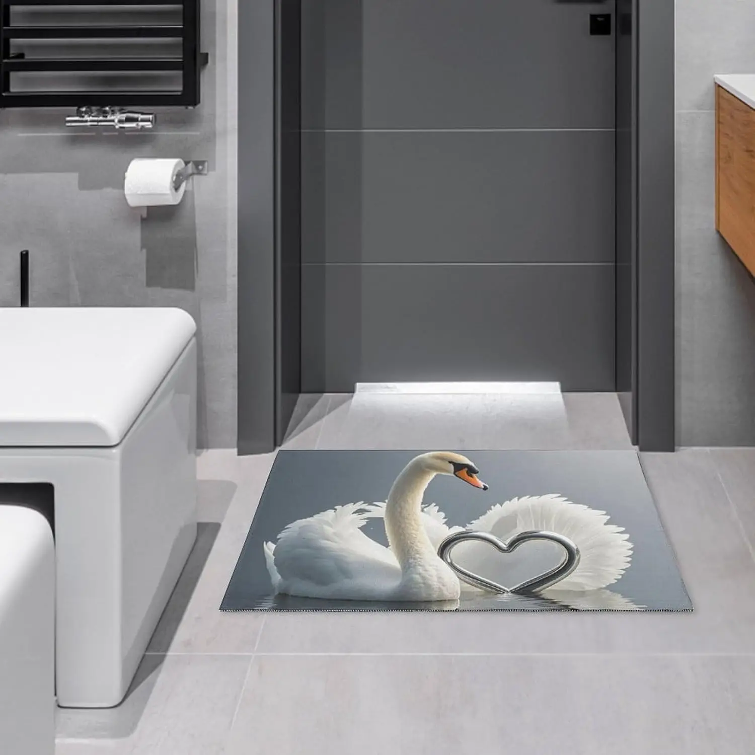 

Crystal velvet carpetLove Swan and Heart Shape Area Rug for Living Room Non Slip Furry Carpet Indoor Machine Washable Rug Entryw
