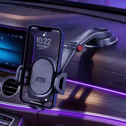 Support de téléphone de voiture universel à ventouse, support de cellule mobile, support rapide pour Smartphones, tableau Prada, pare-brise à 2024 °, 360-6 pouces, nouveau, 4.0