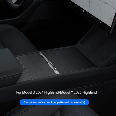 Накладка На Консоль Из Настоящего Карбона Для Tesla Model 3 Y Highland 2024-2025: Непроницаемый Двухслойный Аксессуар Для Инт...